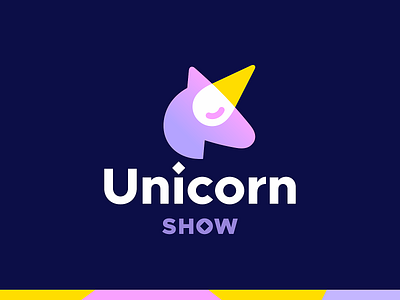 Unicorn show logo branding brand identity icecream sweet candy logo logotype mark ray rays show smart clever unicorn horse