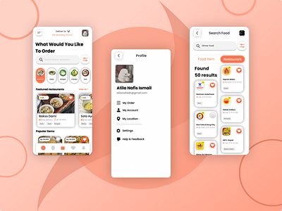 Food App UI app branding design ui ux