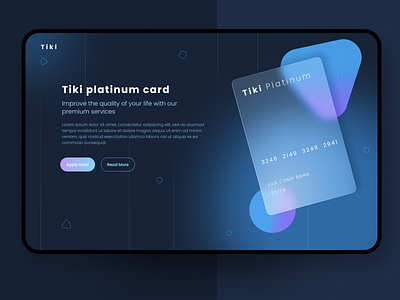 Glassmorphism experiment credit card dark theme dark ui figma glassmorphism landing page ui ui design web design