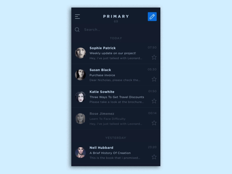 Hello dribbble animation app email principle ui ux