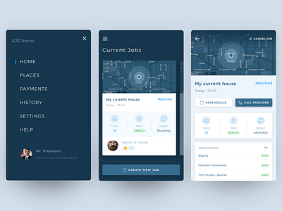 Work details app design detail map sketch ui ux