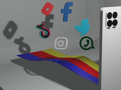 social party 3d graphic design