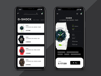 G Shock concept app design ui