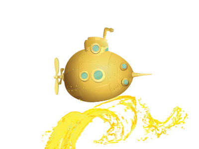 Submarine creativity splash submarine yellow