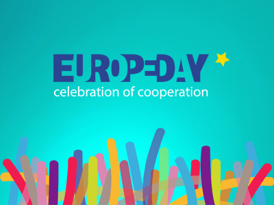 Europeday balloons celebration city cooperation day europ funny poster star