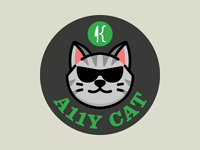 Four Kitchens A11y Cat sticker/promo a11y