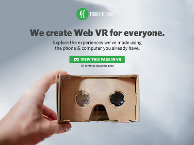 Web VR Landing Page WIP