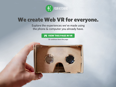 Web VR Landing Page WIP