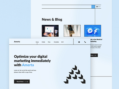 Amerta - Digital Marketing Agency branding design ui ux web web design
