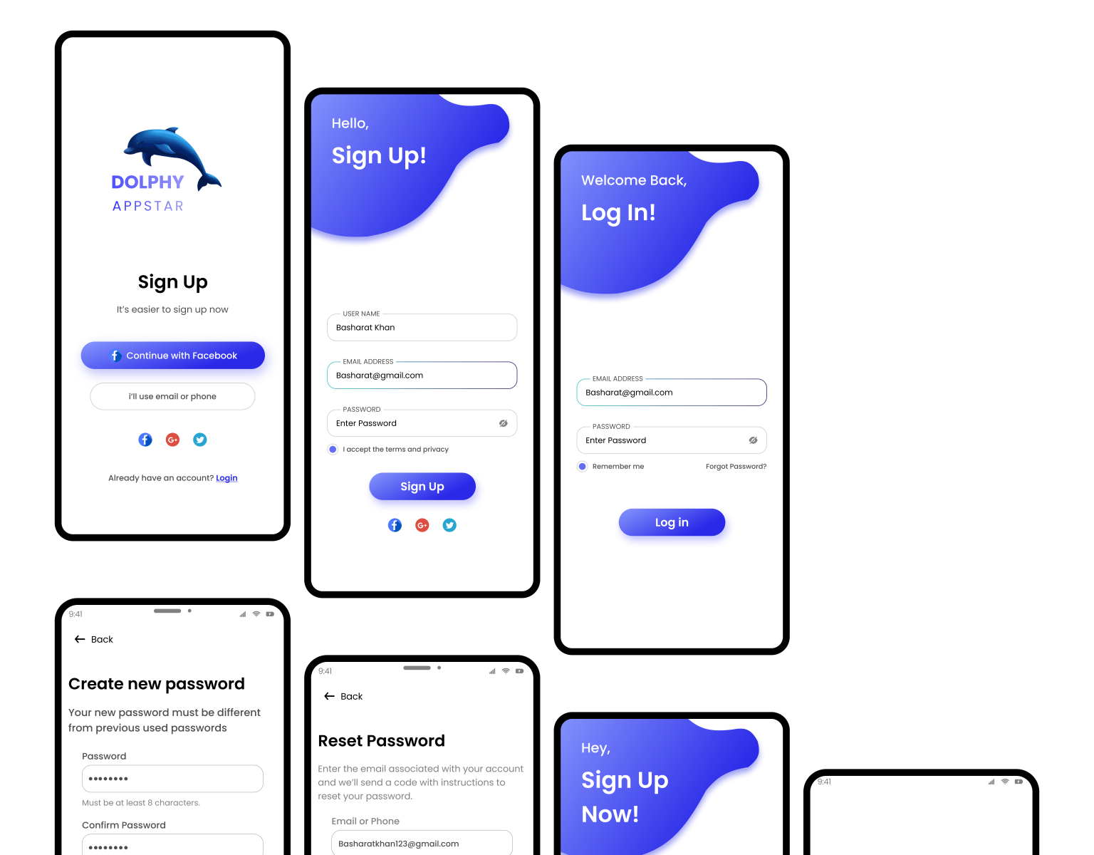 Login / Sign Up Screens UI Kit by Basharat Khan on Dribbble