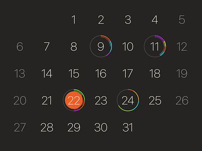 Calendar App calendar dark illustrator sketch tasks