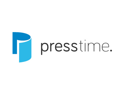 presstime Logo brand branding debut download font free freebie logo mark type typography