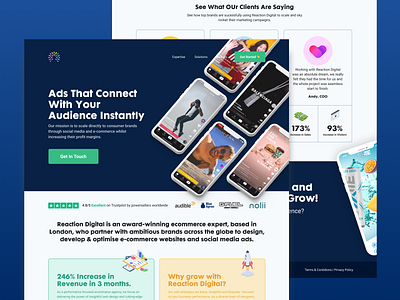 TikTok Ads Agency Landing Page Design branding design graphic design ui ux vector web design website