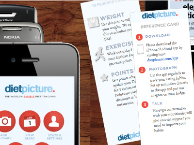 DietPicture reference card diet iphone nutrition personal reference tracking