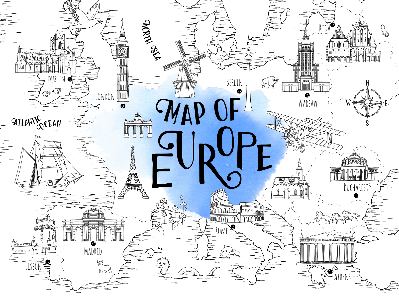 Map of Europe by Franzi draws on Dribbble