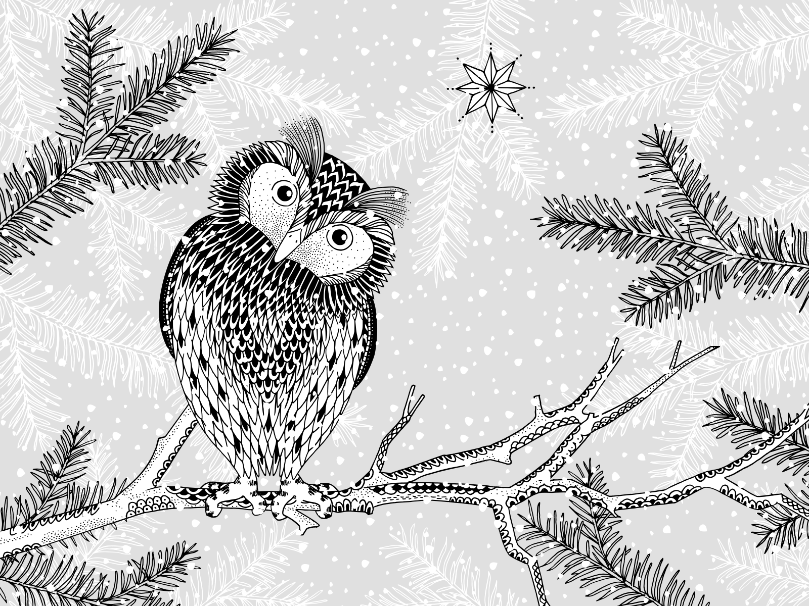 Winter Owl by Franzi draws on Dribbble