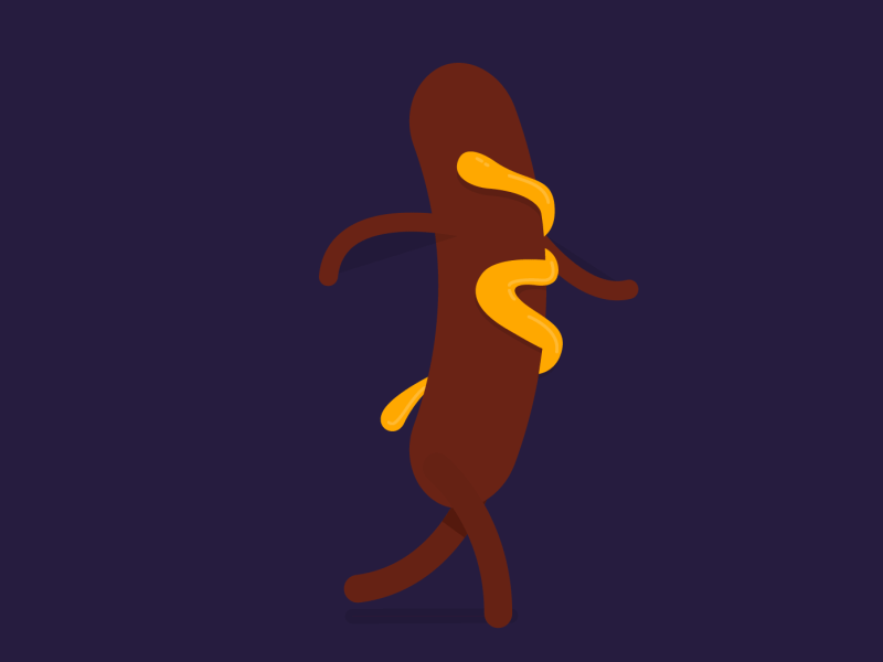 Sausage Test animate draw sausage walk
