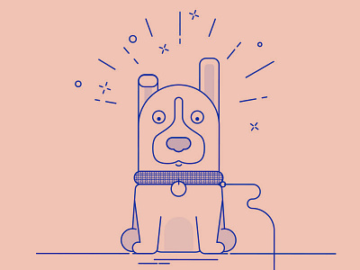Dog illustration development dog line puppy