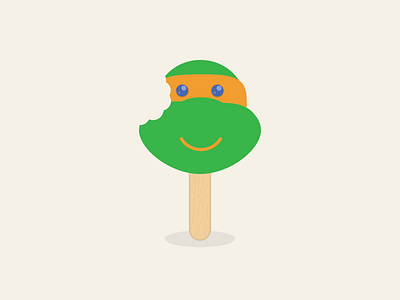 Ninja Turtle-sicle childhood cute fun ice cream popsicle vector