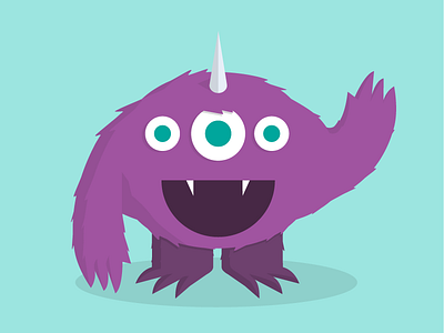 Fuzzy Purple People Hugger fuzzy horn illustration monster purple vector