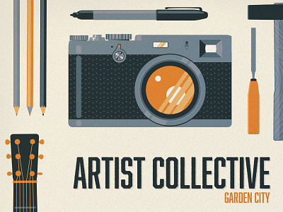 Artist Collective flat illustration poster