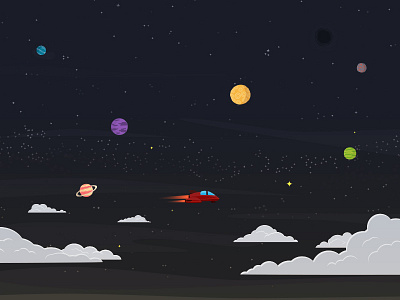 Space clouds planets space spaceship stars