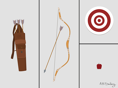 Advanced Archery (with Apple) alliteration alphabet apple archery arrow quiver target
