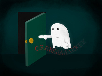 Boo? alphabet ghost illustration