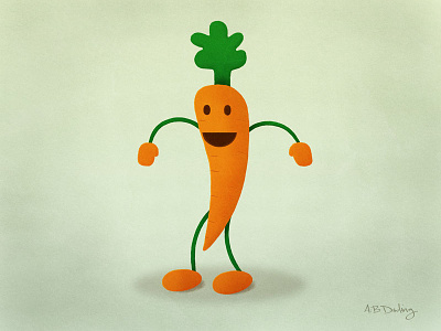 Crazy Carrot alliteration alphabet carrot dancing illustration