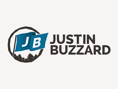 Justin Buzzard Logo adventure flag logo mountains outdoors pastor