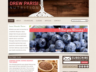 Parisi Nutrition biege brown food nutrition pink website wood