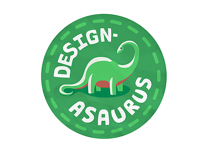 Designasaurus badge christmas design dinosaur green illustrator red