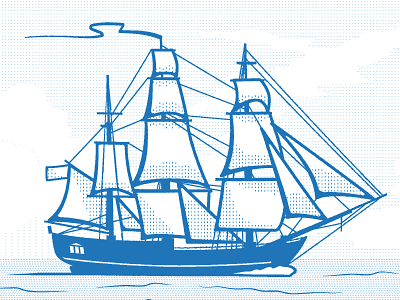 HMS Bounty blue clouds hms bounty illustration obrian ship tall ship