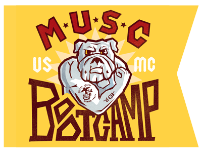 Bootcamp Pennant bootcamp bulldog citadel logo marines musc pennant red usmc yellow