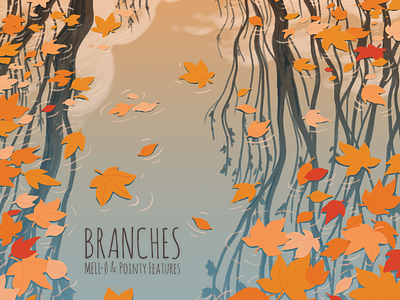 Branches album art album cover autumn design drawing illustration leaves music photoshop water