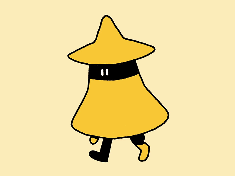 Yellow Wizard animated animation character character design gif hat loop photoshop walk walk cycle