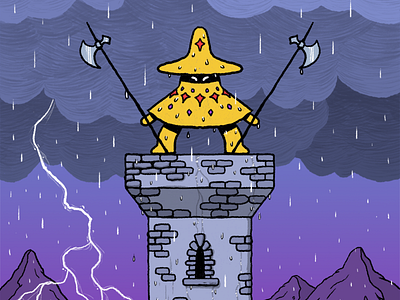 Boss Fight boss castle character clouds design drawing fight illustration photoshop rain storm yellow