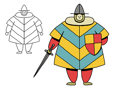 Ye Olde Lad character colour design drawing herald knight medieval photoshop shield sword ye olde