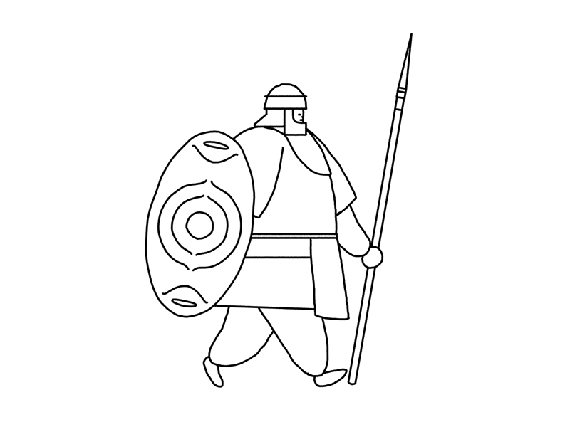 Roman Walk Cycle animation cycle drawing gif gifs photoshop roman shield soldier spear walk warrior
