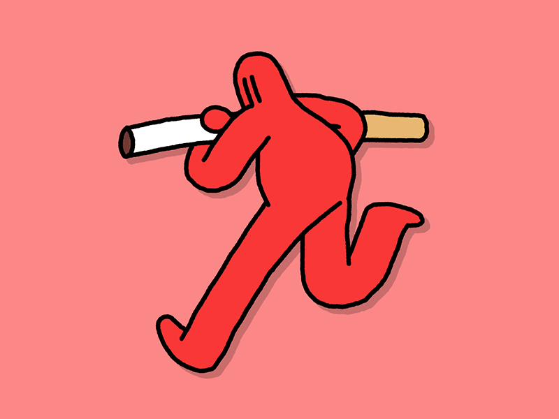 Tab Thief animation character cigarette cycle design drawing gif loop photoshop red run walk