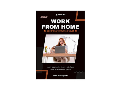 work-from-home-poster-design banner branding design graphic design illustration poster work from home poster template
