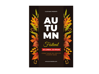 realistic-vertical-autumn-poster banner branding design graphic design poster tem vector work from home poster template