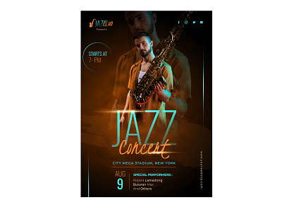 jazz-concert banner branding design graphic design illustration jazz concert print template po poster vector work from home poster template