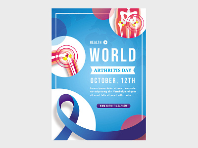 gradient-world-arthritis-day banner branding design graphic design illustration poster vector work from home poster template