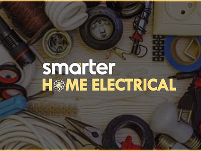 smarter HOME ELECTRICAL electric electrical graphic design home icon logo design maintenance smarter yellow