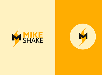 MIKE SHAKE design graphic design logo mike minimalistic modern shake simple stylish yellow