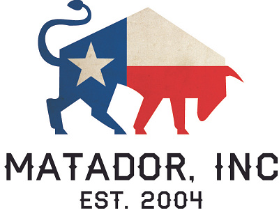 Matador, Inc Logo blue bull logo matador red texas western white