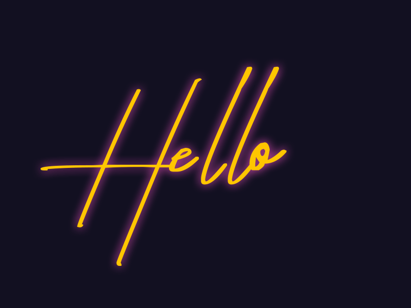 Hello Dribbble! animation debut first shot hello neon