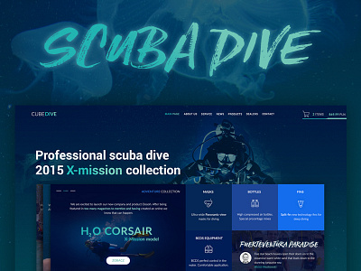 Cube Dive dive diving full screen neon web webdesign