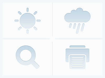 Some Icons icons print rain search sun weather web website